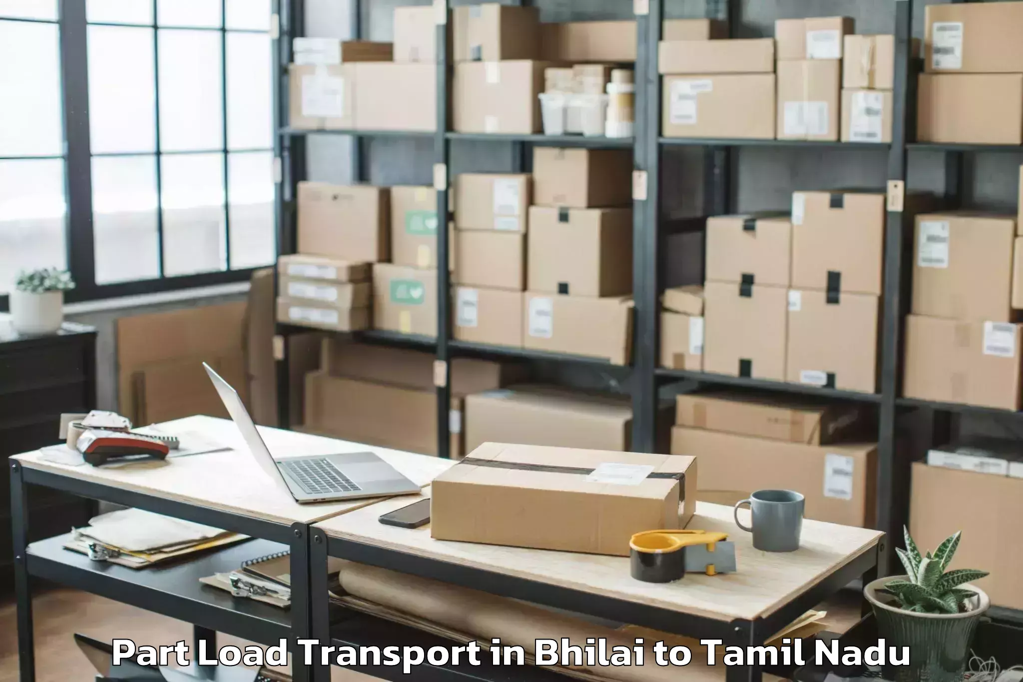 Professional Bhilai to Thirukkuvalai Part Load Transport